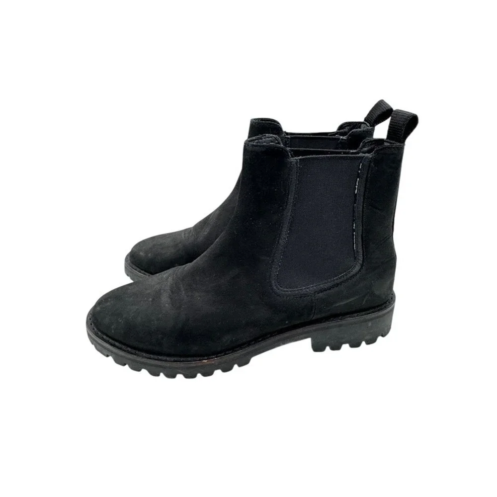 Thursday Boot Co Black Suede Lug‎ Sole Chelsea Ankle Boots 7.5